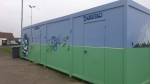 Graffitis sur les préfabriqués du Rugby Club Valenciennois (RCV) - 20 au 24 janvier 2020 